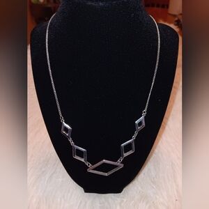 Chic Silver Diamond Necklace